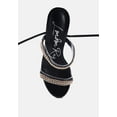 thumbnail image 4 of Indulgence Metal Chain Lace Up Chunky Sandals, 4 of 11