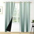thumbnail image 2 of Nanqianyi Gradient Green Stripe Blackout Curtains 52x96 Inch, Room Darkening Thermal Insulated Grommet Window Drapes for Living Room/Bedroom, 2 Panels, 2 of 7