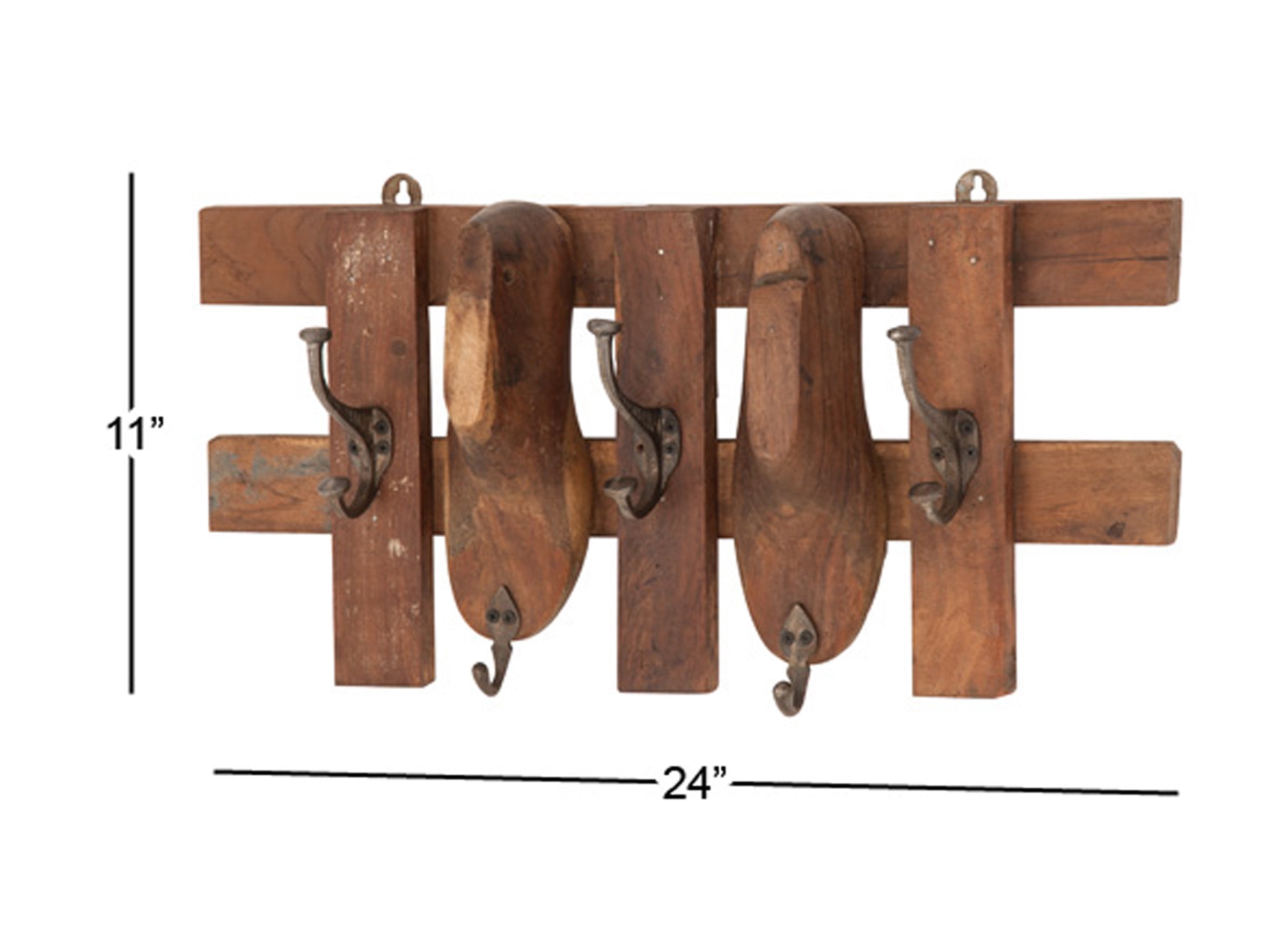 Decmode Rustic 11 x 24 inch Vintage Shoe Hanger