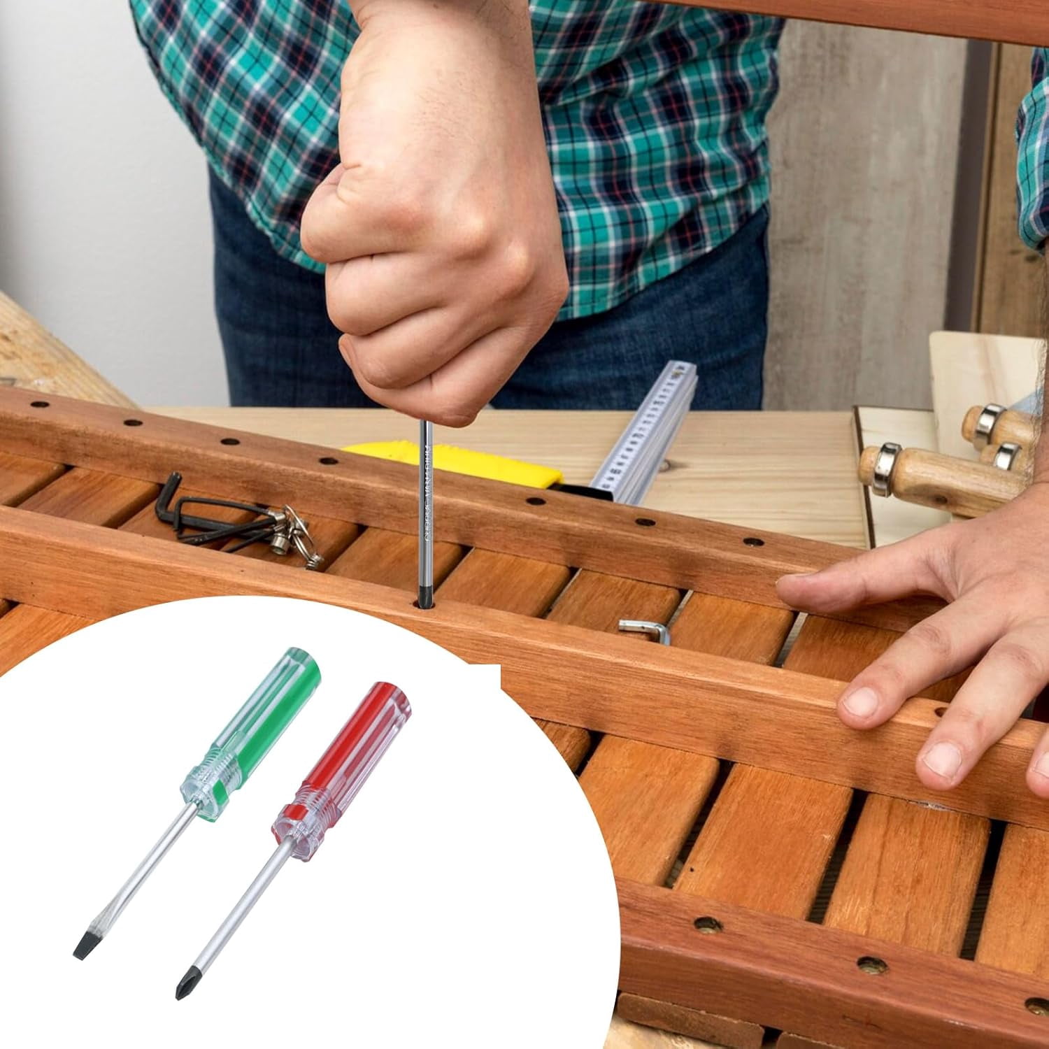 MKEUDQ-Magnetic Screwdriver Set 6 PCS, Magnetic 5mm Phillips and Flat Head Tips Screwdriver with 3 Inch Steel Shaft for Repair Home Improvement Craft
