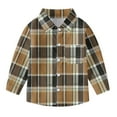 thumbnail image 7 of Boys' Long Sleeve Oxford Dress Shirts Kids and Toddlers Casual Button Up Collared Shirt Blouses for 6M-8T, 12-18 Months Brown, 7 of 7