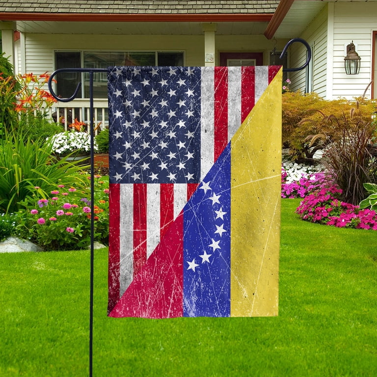 USA Venezuela Friendship Half Flag Patriotic Venezuelan House Flag