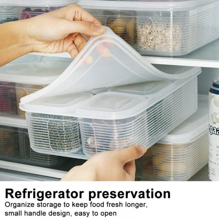 1pc Transparent Four-compartment Refrigerator Fresh-keeping Container For  Frozen Food