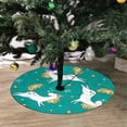 thumbnail image 2 of FMSHPON Nicorns SnowflakesStars Xmas Christmas Tree Skirt Stand Mat for Holiday Party Decoration Indoor Outdoor 48 inches, 2 of 3