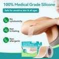 thumbnail image 5 of Dimora Silicone Scar Sheets, Waterproof Medical Silicone Scar Tape, Ultra-thin Scar Removal Treatment for Surgical Scars, C Section, Tummy Tuck, Keloid Treatment, 1.6”x60" Roll, 5 of 8