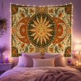 thumbnail image 2 of Sun Face With Crescent Moons And Flowers Mystical Boho Art for Celestial Art Lovers Sun Moon Decor Housewarming Gift Tapestry Wall Hanging for Bedroom, Living Room and Dorm, 2 of 7