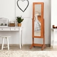 thumbnail image 3 of Gymax Lockable Jewelry Cabinet Armoire Standing Jewelry Holder Organizer with Mirror, 3 of 10
