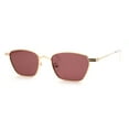 thumbnail image 3 of Retro Mod Indi Dapper Metal Rim Rectangle Sunglasses Gold Burgundy, 3 of 4
