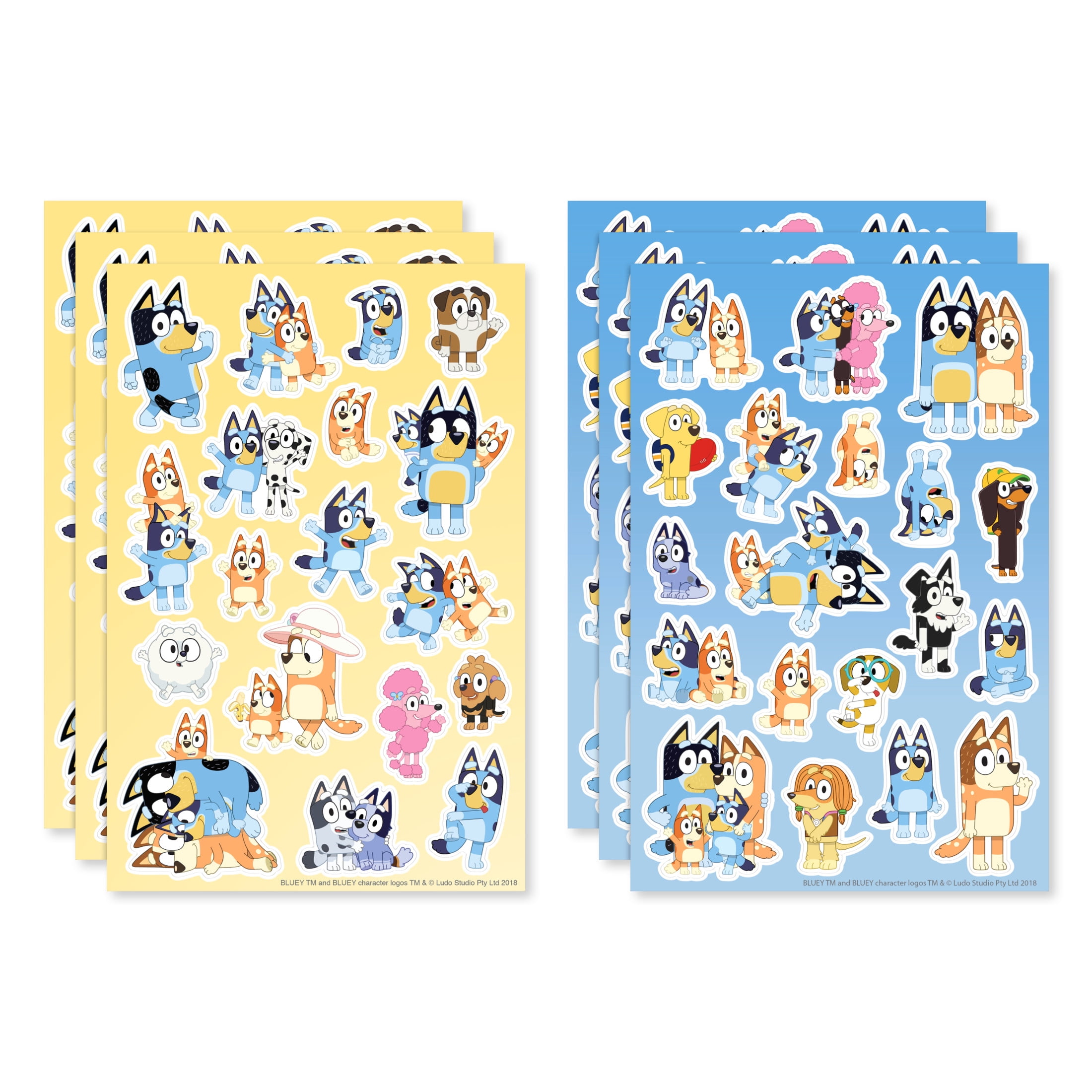 American Greetings All Occasion Bluey Sticker Pack for Kids (111 Stickers, 6 Sheets)