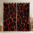 thumbnail image 1 of Volcano Lava Curtains for Bedroom 42Wx84L,Red Orange Flame 3D Geometric Patchwork Windows Drapes Block 30%-50% Light,Volcano Eruption Natural Disaster Grommet Window Treatment,2 Panels, 1 of 6