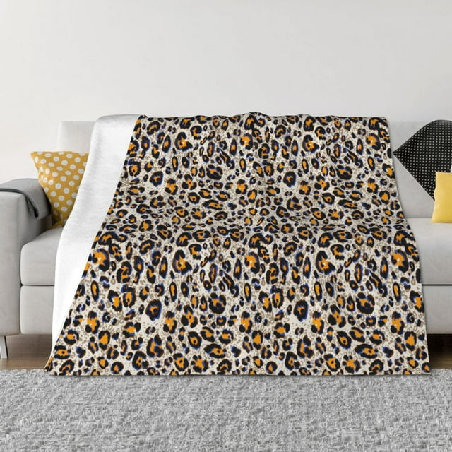 Fotbe Leopard Manta de Franela con Estampado, Manta Ultrasuave para Cama, Sofá, Auto, Hipoalergénica y Antibolitas-40"x30"