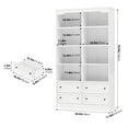 thumbnail image 4 of Homfa Double Row 6-tier Bookcases Floor Standing, 71 in Tall Bookcase Bookshelf with 4 Drawers and 8 Display Cubicles, for Home Office Living Room, White, 4 of 7