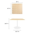 thumbnail image 6 of Modway Lippa 40" Square Wood Grain Dining Table in White Natural, 6 of 7