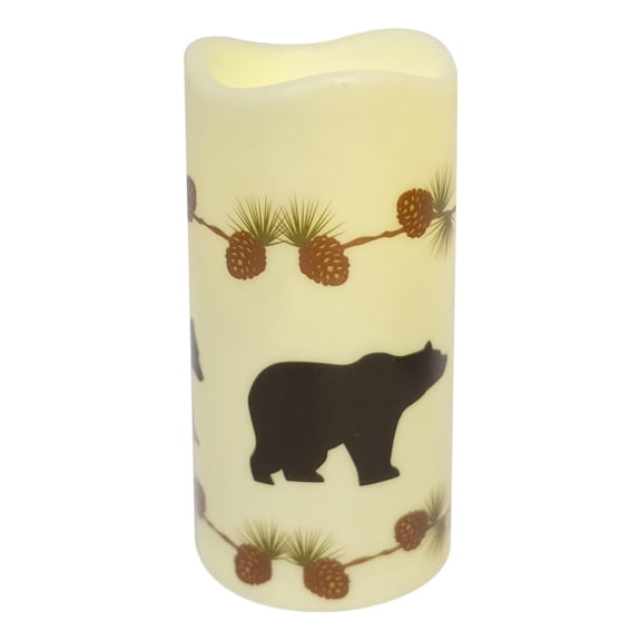 Bear Pinecone Flameless Electric LED Candle Light Battery Operated Decor Gift