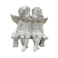thumbnail image 4 of Estatua de pareja de ángeles, figura de resina, coleccionable, regalo de oficina, adorno de ángel con alas Blanco, 4 of 9