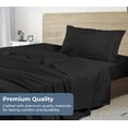 thumbnail image 5 of ROYALE LINENS 100% Organic Cotton Twin XL Sheet Set - Percale Weave - 3 Pieces Set - 1 Flat, 1 Deep Pocket Fitted Sheet and 1 Pillowcases - Black Bed Sheets - Sábanas Twin XL - Crisp Cool (Black), 5 of 9