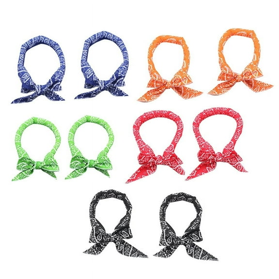 Embroidered Polyester-cotton and resin Neckerchief Assorted Multicolor (10 Count)