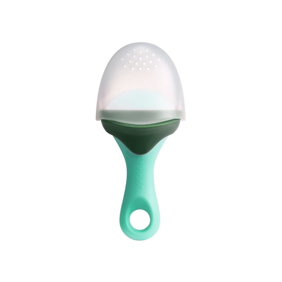 Alimentador de frutas para bebé Boon Pulp de silicona suave verde
