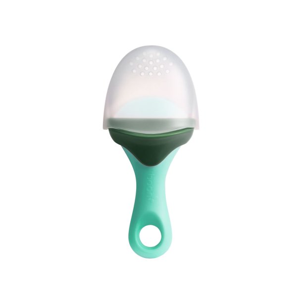 Alimentador de frutas para bebé Boon Pulp de silicona suave verde