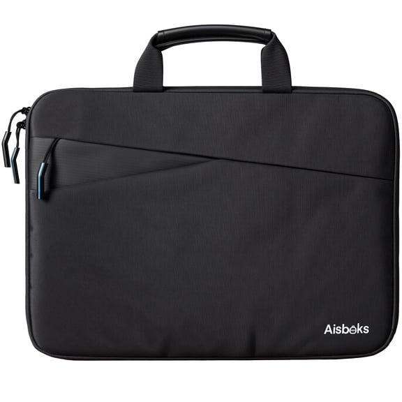 Aisboks 14-16'' Zipper Laptop Bag for Men&Women,Slim Laptop Sleeve 15.6'',Water and Wear Resistant Laptop Case,Shockproof Soft Padded Cover Carrying Computer Bag(Not for 17.3''),Black