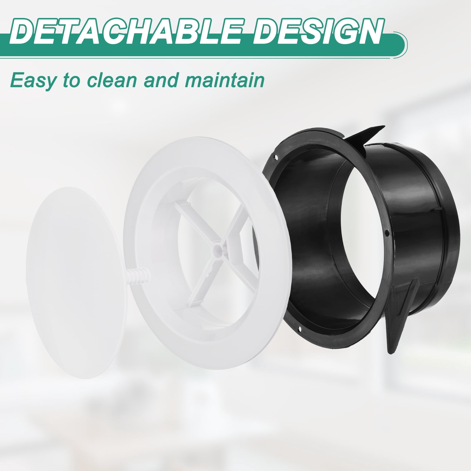 Uxcell 2pcs Soffit Vent 6" ABS Adjustable Round Vent Cover Grille Cover Ceiling Diffuser for Home Bathroom Office Kitchen Ventilation System
