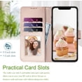 thumbnail image 3 of for iPhone 11 Pro Max Wallet Case,11 Pro Max Phone Case Card Holder Floral Leather Kickstand Flip Cases,Wrist Strap, Closure,Shockproof Protective Cute Cover (Rose Gold), 3 of 13