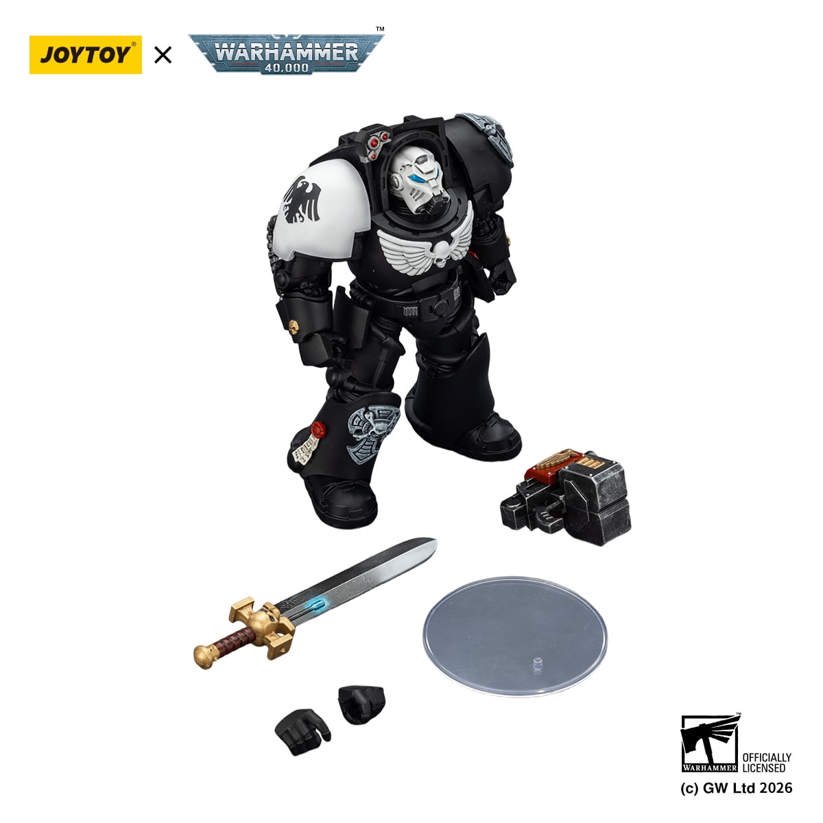 [IN STOCK] JOYTOY Warhammer 40K 1/18 Action Figures Raven Guard Terminator 1 with Power Sword and Storm Bolter