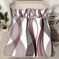thumbnail image 2 of Erosebridal Chic Geometric Sheet Set Full, Maroon Stripes Bedding Sets Full Size, Abstract Decor 4pcs, 2 of 7