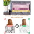 thumbnail image 3 of Colorful Stripe Pillow Cases Cal King Size, Smooth Satin Pillowcase for Hair and Skin, Modern Pink Purple Yellow Vertical Striped Decorative Cooling Bed Pillow Covers with Zipper, 20x40 Inches, 3 of 5