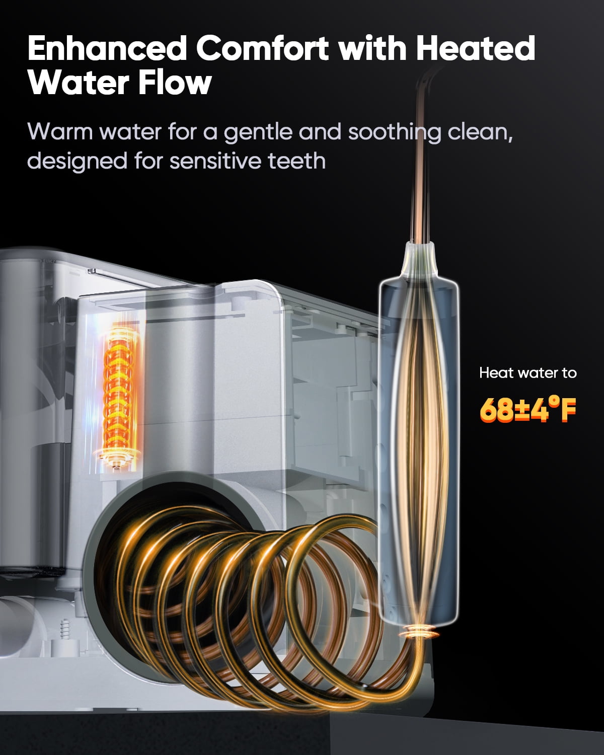 MySmile LP233 Pro 800ml Countertop Electric Dental Water Flosser with 30PC Mouthwash & UVC Sterilizer Light, Power Oral Irrigator for Teeth Braces 6 Jet Tips, Silver