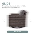 thumbnail image 4 of PARKWELL Outdoor Swivel Glider Chair, Patio Swivel Rocking Lounge Chair with Gray Cushions for Balcony Patio, Gray Wicker, 4 of 7