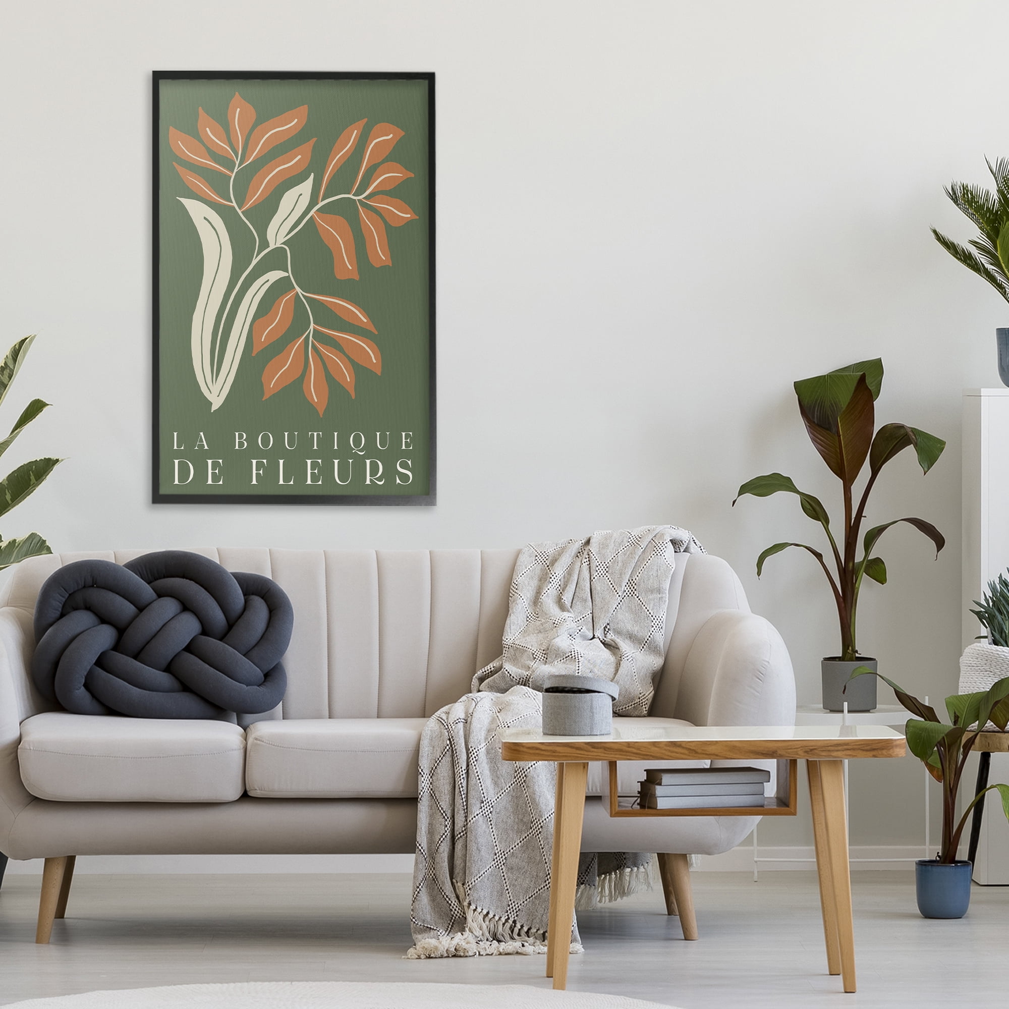 Stupell Industries Flower Shop Midcentury Minimal Black Framed Giclee Art, design by Emily Navas