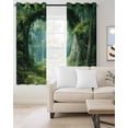 thumbnail image 2 of Forest Blackout Curtains for Bedroom/Living Room, Thermal Insulated Kitchen Curtains, Nature Green Tree Spring Scenic Woodland Grommet Darkening Window Treatment Drapes 52"x84"x2, 2 of 8