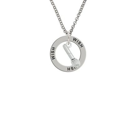 Make A Wish Necklace - 3-D Makeup Brush Wish Affirmation Ring Necklace