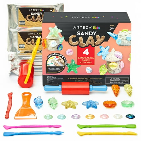 UPC: 0840098722299 | Arteza Kids Sandy Clay Sand Castle Kit – 27 Pieces