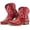 691 Wine Red, variant on Ecetana Cowboy Boots for Women Ankle Cowgirl Booties Pointed Toe Embroidery Western Short Boots