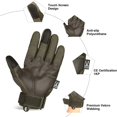 thumbnail image 5 of Guantes de Moto JAMW Ligeros y Cómodos Grado A Verde Militar Talla M, 5 of 5