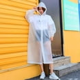 thumbnail image 2 of Ponchos de lluvia para adultos reutilizables, 2 piezas impermeables de emergencia para mujeres y hombres con capucha y chaqueta con cordón, 2 of 5