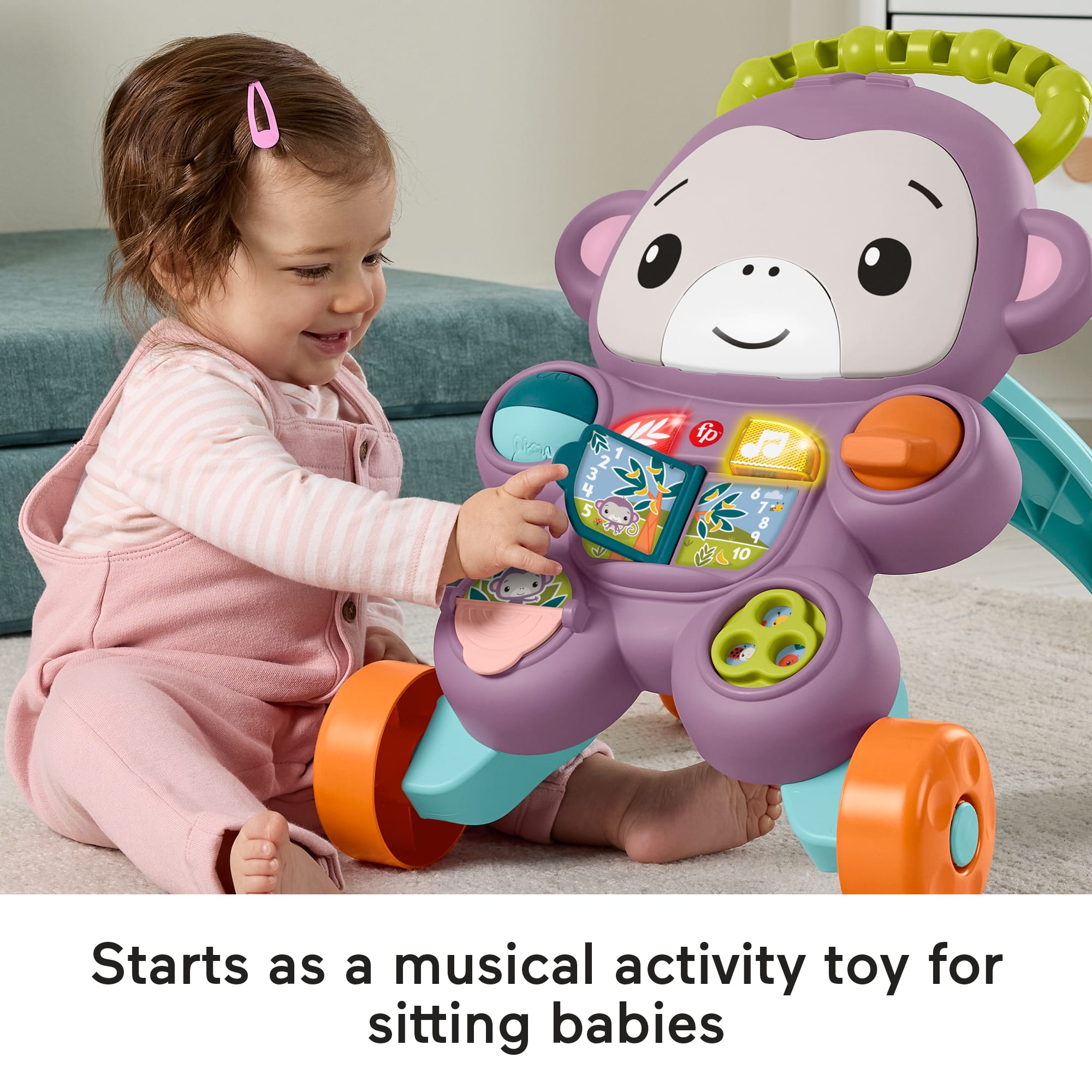 Fisher-Price Learn With Me Purple Monkey Walker photo 3