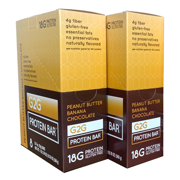 G2G Protein Bar, Peanut Butter Banana Chocolate, GlutenFree, Clean