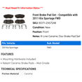 thumbnail image 2 of Front Brake Pad Set - Compatible with 2011 Kia Sportage FWD - Raybestos, 2 of 2