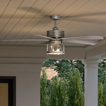 Luxury Coastal Ceiling Fan, 20.755H x 56W, with Shabby Chio Style, Galvanized Steel, UHP9301 by Urban Ambiance