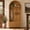Natural, variant on Arched Hall Tree with Bench & Shoe Storage, Farmhouse Coat Rack with 4 Hooks & 2 Doors, Mudroom Entryway Organizer, Walnut Wood Finish, 31.5"W x 13.8"D x 70.3"H