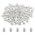 thumbnail image 1 of Unique Bargains Embouts de Cordon, 100 Pcs Embouts de Ressorts Métalliques 5x9mm Embouts de Terminators Argent Blanc, 1 of 5