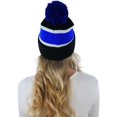 thumbnail image 3 of ToBeInStyle Unisex Soft Stretchy Beanies - Cali Print - Black W/Blue Stripe - One Size, 3 of 5