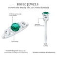 thumbnail image 6 of Rosec Jewels Lab Grown Emerald Ring with Diamond - Dainty Promise Ring - AAAA Grade, 925 Sterling Silver, US 13.00, 6 of 9
