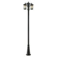 thumbnail image 2 of Z-Lite 527MP3-519P-BK Woodland 3 Light Outdoor Post Light in Black/White Seedy,, 2 of 2