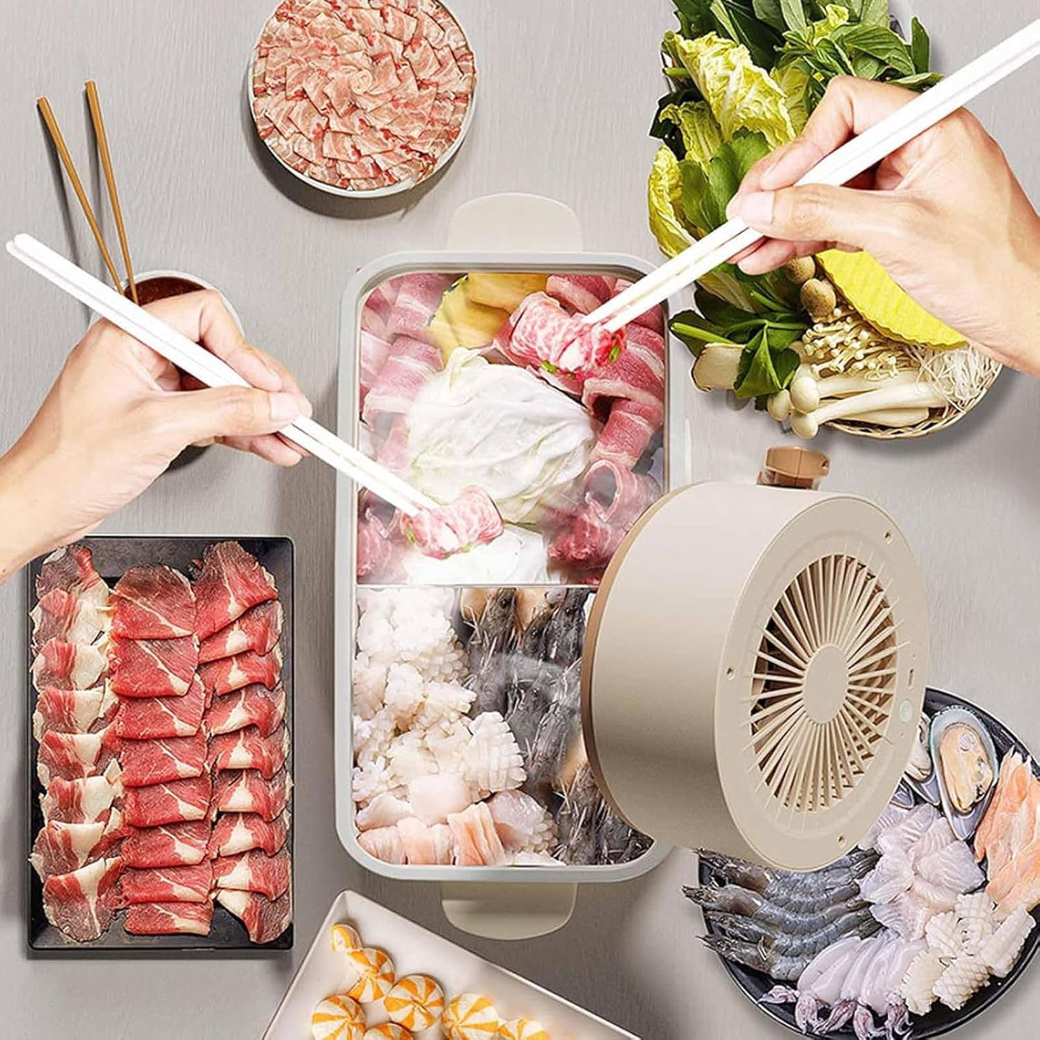 Aorsher Portable Smoke Purifier Filters, Desktop Range Hood for Fondue, Smoke Away Purifier Fan for Kitchen, Car, Office