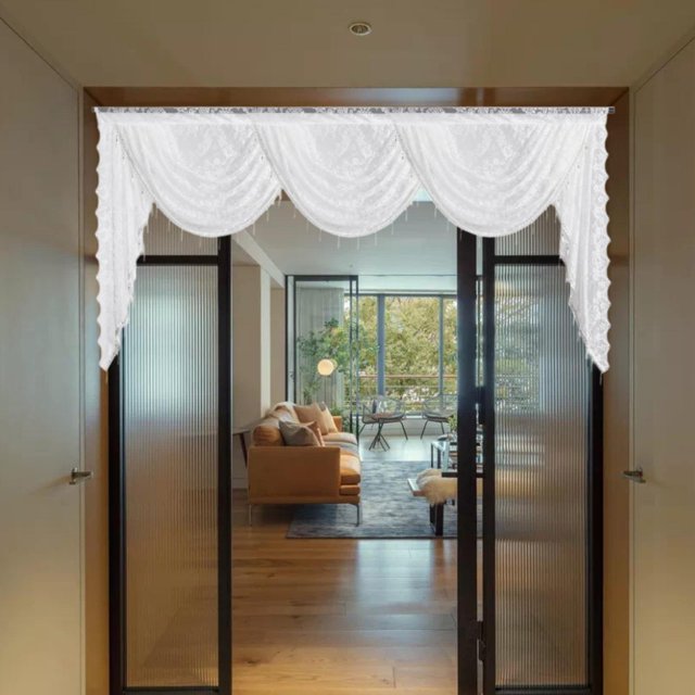 de cenefa de botín Ventana romántica Remante y elegante diseño vintage decorativo para el sótano de la cocina del baño