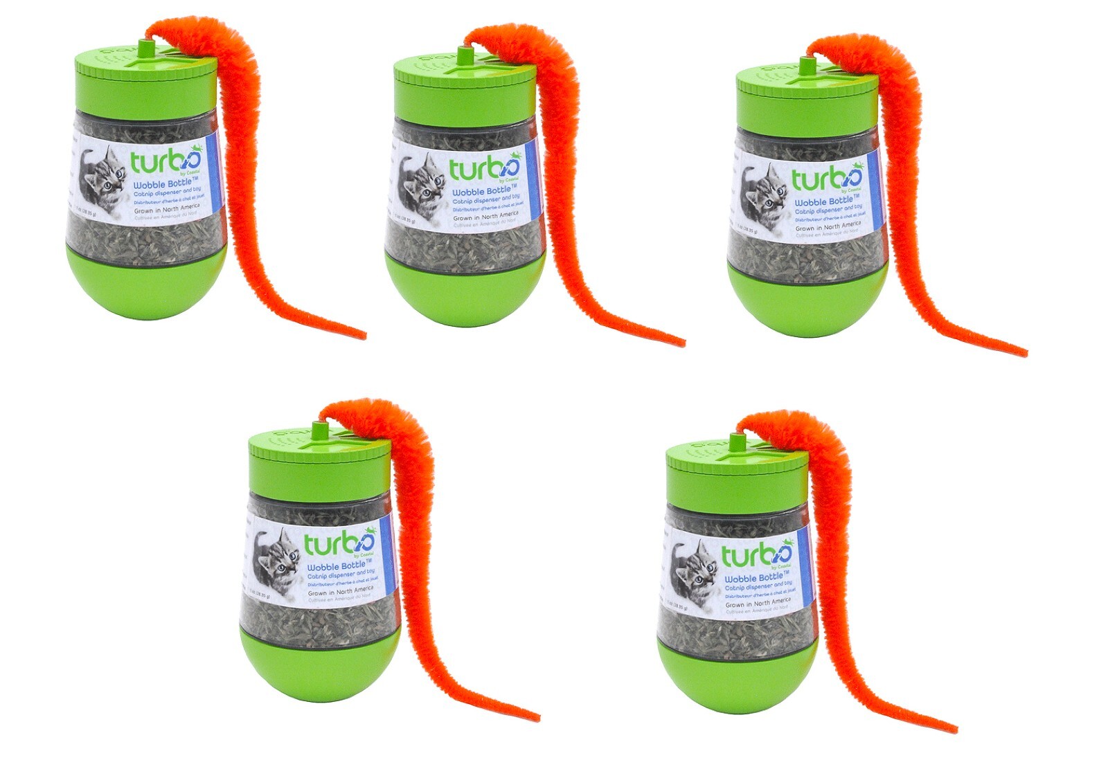 Cat Toy Interactive Catnip Dispensing Feather Top Wobble Bottle Feline Kitty Fun (One Wobble Bottle)